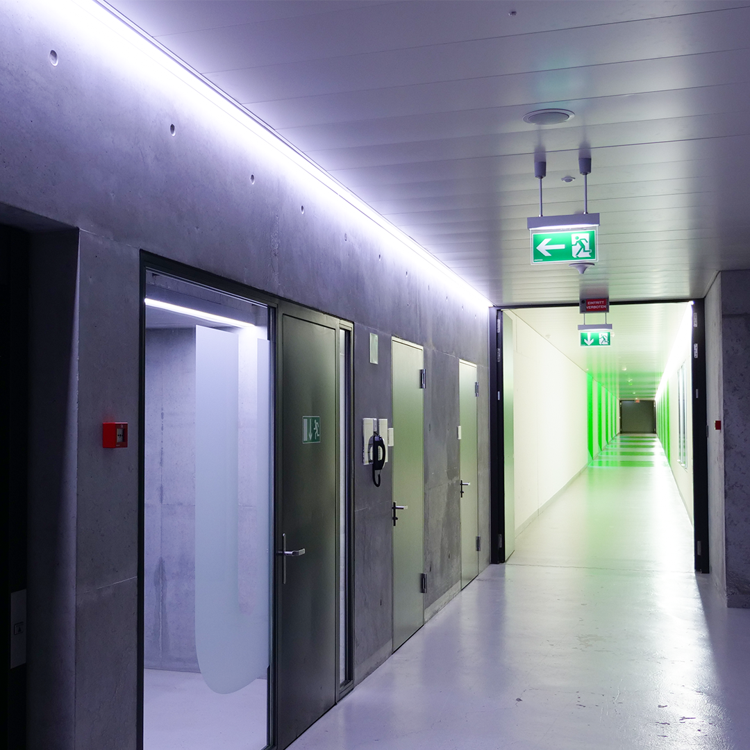 Die Korridore im Pflanzenschutzforschung-Kampus der Syngenta Stein wurden mit einer neuen LED-Gangbeleuchtung versehen.
