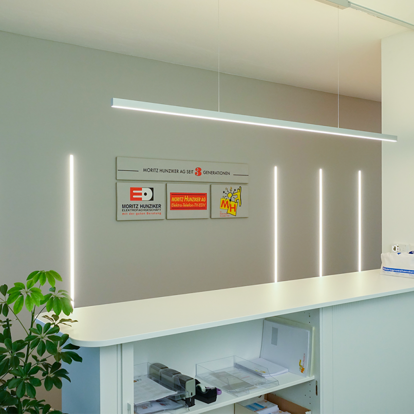 Wir freuen uns, dass wir die neuen Büroräumlichkeiten der Moritz Hunziker AG mit einer ansprechenden Bürobeleuchtung ausstatten durften.
